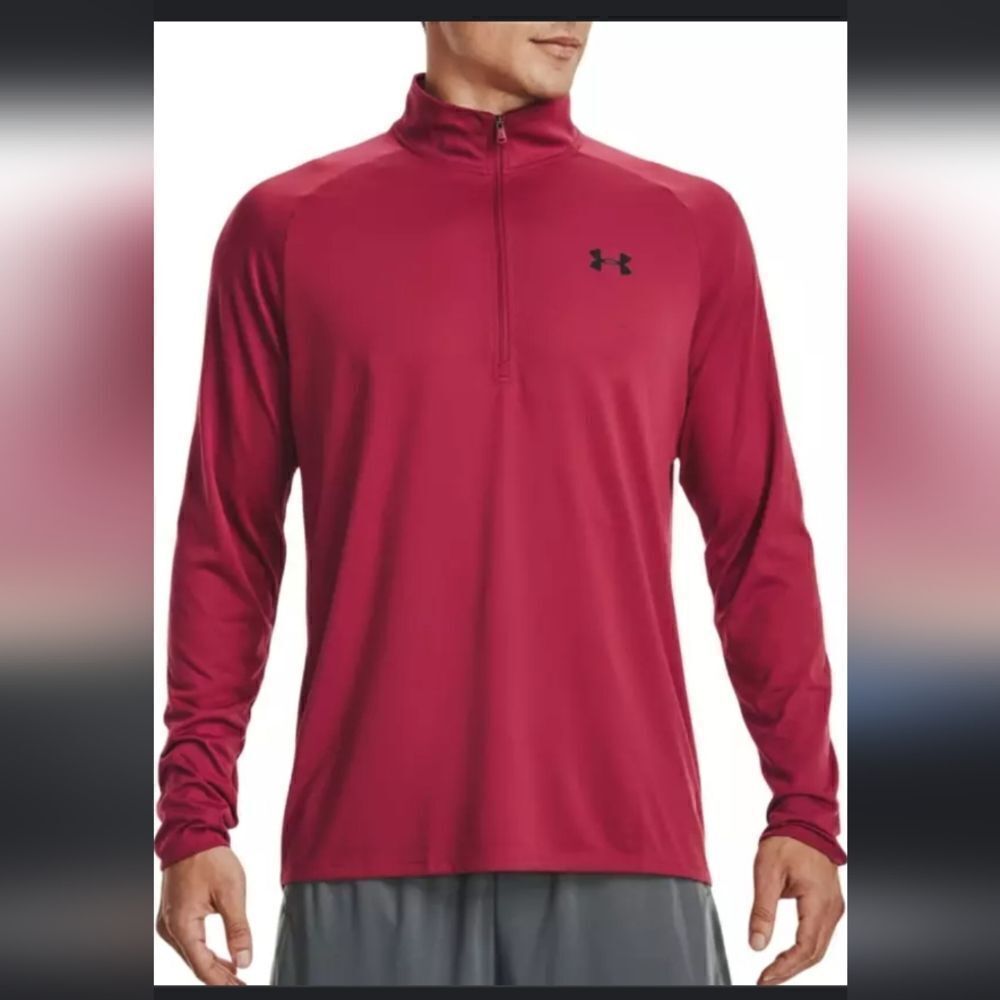 GUC Mens Striped Tech Loose Heatgear 1/2 Zip Pullover